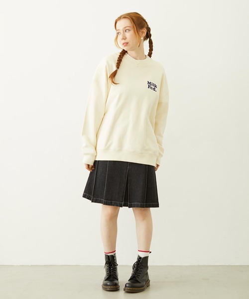 MILKFED.（ミルクフェド）の「MILKFED. PLAID LOGO WIDE CREW SWEAT（スウェット・レディース・オフホワイト/ブラック/ピンク・L/M）」の21枚目の写真