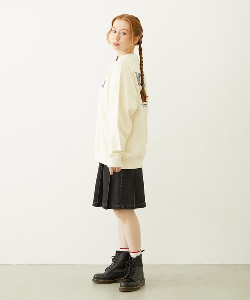 MILKFED.（ミルクフェド）の「MILKFED. PLAID LOGO WIDE CREW SWEAT（スウェット・レディース・オフホワイト/ブラック/ピンク・L/M）」の22枚目の写真