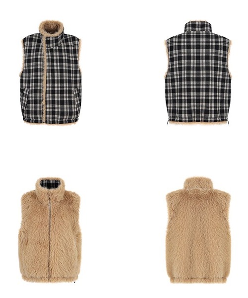 Fano Studios(ファノ ストゥディオズ)の「リバーシブル スタンドカラー フェイクファーベスト FD25W064【Fano Studios】【2025AW】(ベスト・レディース・ベージュ系その他・M/S)」の10枚目の写真