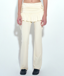 LAYERED RUFFLE SKIRT PANTS_CREAM