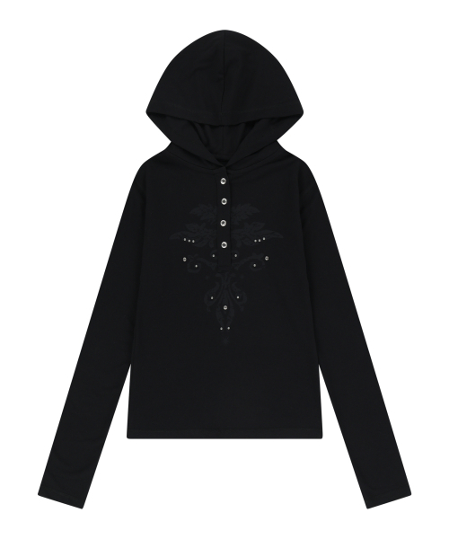AAKAM（アーカム）の「Studded Leaf Hooded Long Sleeve (Black)（パーカー・レディース・その他・1/2）」の18枚目の写真