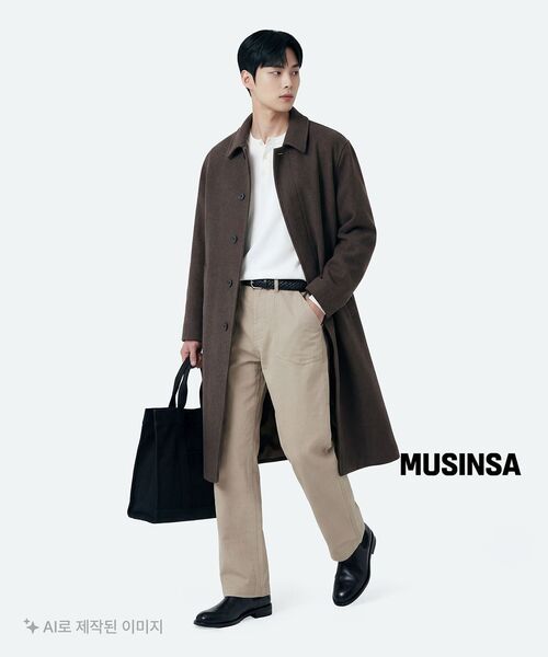MUSINSA STANDARD（ムシンサスタンダード）の「ヘビーカンバススクエアトートバッグ[ブラック]（トートバッグ・レディース・その他・FREE）」の8枚目の写真