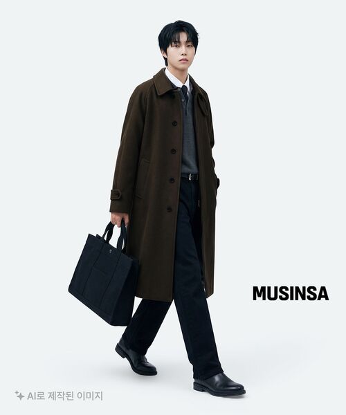 MUSINSA STANDARD（ムシンサスタンダード）の「ヘビーカンバススクエアトートバッグ[ブラック]（トートバッグ・レディース・その他・FREE）」の7枚目の写真