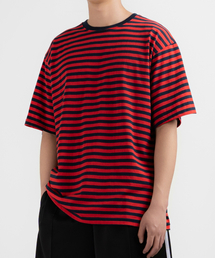 UNDEROFF（アンダーオフ）の「Cotton Stripe Short Sleeve T-Shirt Red（Tシャツ/カットソー・メンズ）」