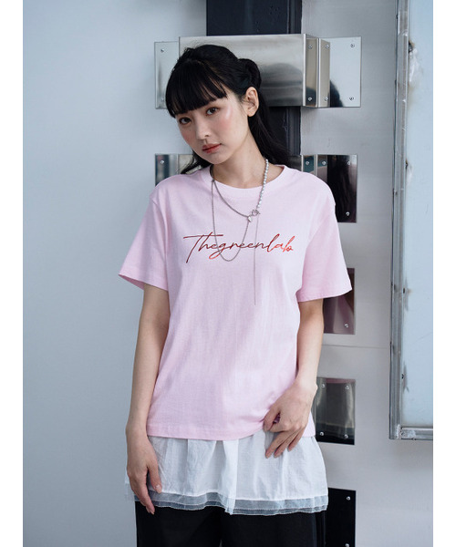 THE GREEN LAB（ザグリーンラボ）の「ザ・グリーンラボ ホイルレタリング 半袖Tシャツ [ストロベリーピンク]（Tシャツ/カットソー・レディース・その他・FREE）」の2枚目の写真