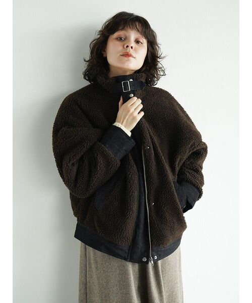 Stand collar belt boa jacket（ブルゾン）｜FIKA.（フィーカ）の