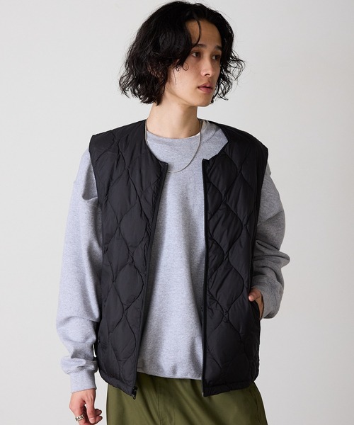 schott(ショット)の「Schott/ショット×TAION/タイオン INNER DOWN VEST パッカブル ひょうたんキルト ダウン ベスト(ダウンベスト・メンズ・ブラック・M/L/XL)」の8枚目の写真