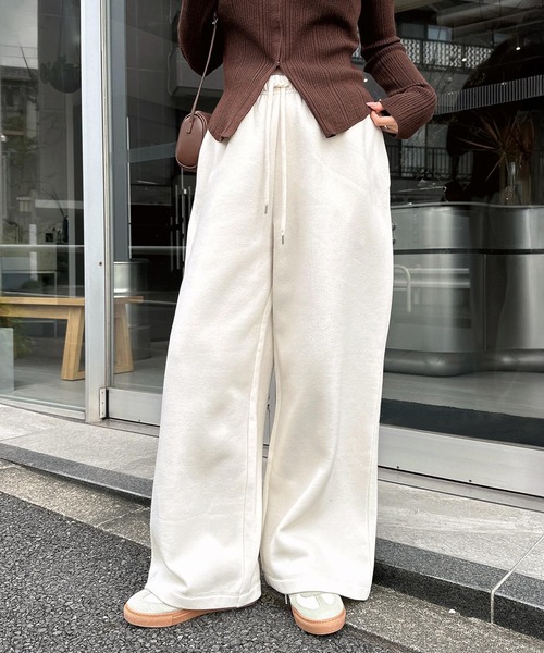 セール】裏起毛スウェットワイドパンツ（スウェットパンツ）｜andme