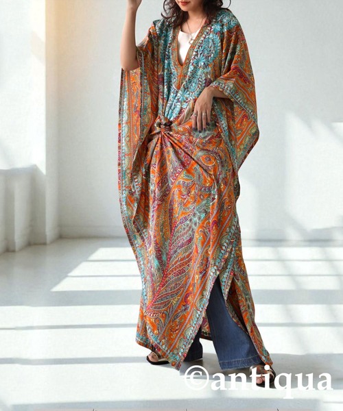 antiqua(アンティカ)の「ペイズリー柄 カフタンワンピース(ワンピース・レディース・マルチ・ONESIZE)」の8枚目の写真