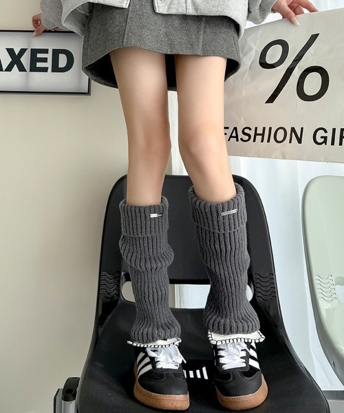 セール】折り返しレッグウォーマー レディース靴下（レッグウォーマー