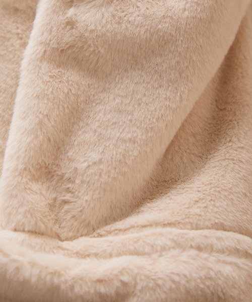 riziere（リジェール）の「巾着収納くま耳ファー帽子（ニットキャップ/ビーニー・キッズ・アイボリー・FREE）」の2枚目の写真