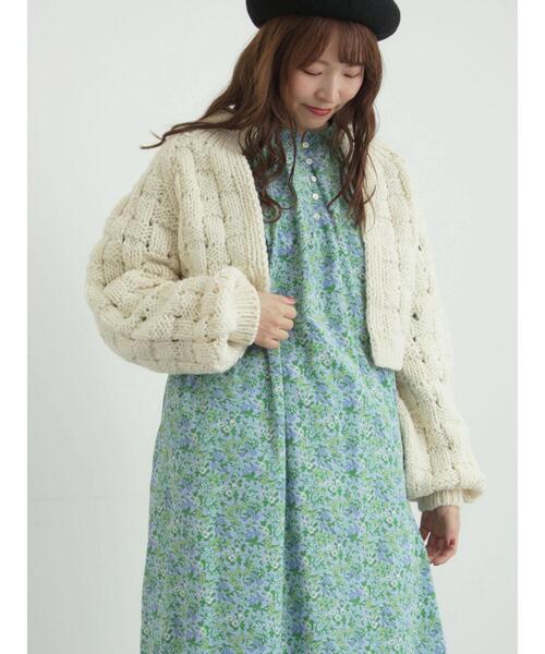 TSUHARU by Samansa Mos2（ツハルバイサマンサモスモス）の「【ペルーニット】ショート丈カーディガン（カーディガン/ボレロ・レディース・グレー/オフホワイト・F）」の6枚目の写真