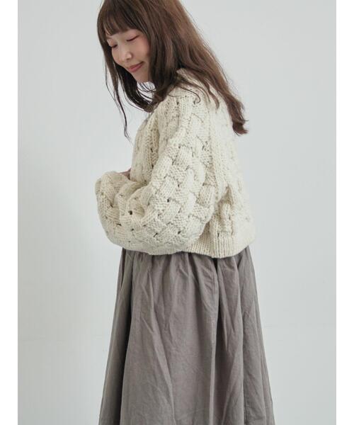 TSUHARU by Samansa Mos2（ツハルバイサマンサモスモス）の「【ペルーニット】ショート丈カーディガン（カーディガン/ボレロ・レディース・グレー/オフホワイト・F）」の15枚目の写真