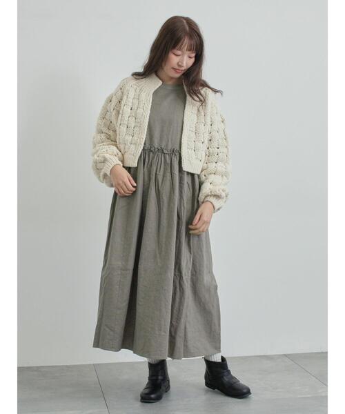 TSUHARU by Samansa Mos2（ツハルバイサマンサモスモス）の「【ペルーニット】ショート丈カーディガン（カーディガン/ボレロ・レディース・グレー/オフホワイト・F）」の16枚目の写真