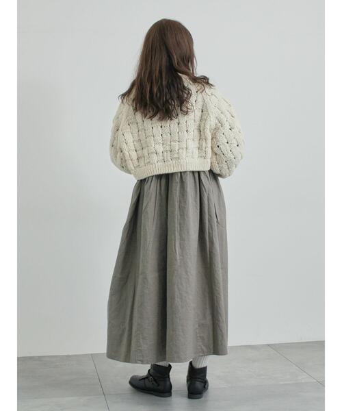 TSUHARU by Samansa Mos2（ツハルバイサマンサモスモス）の「【ペルーニット】ショート丈カーディガン（カーディガン/ボレロ・レディース・グレー/オフホワイト・F）」の18枚目の写真