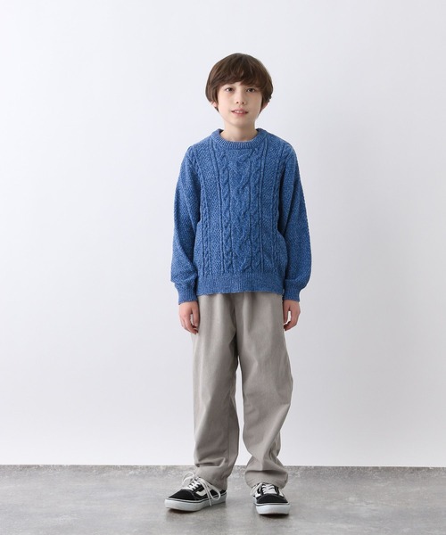 GLOBAL WORK（グローバルワーク）の「洗えるモールケーブルプルオーバー/603740（ニット/セーター・キッズ・ブラウン/グリーン/アイボリー/グレイッシュベージュ/サックスブルー/ブルー系その他6・130cm/140cm/150cm/160cm）」の7枚目の写真