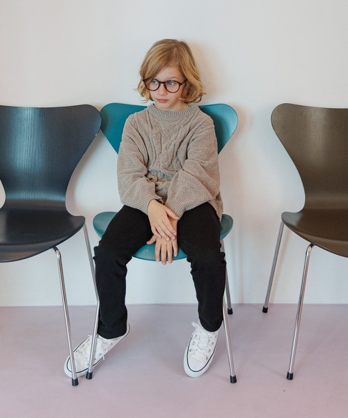 GLOBAL WORK（グローバルワーク）の「洗えるモールケーブルプルオーバー/603740（ニット/セーター・キッズ・ブラウン/グリーン/アイボリー/グレイッシュベージュ/サックスブルー/ブルー系その他6・130cm/140cm/150cm/160cm）」の13枚目の写真