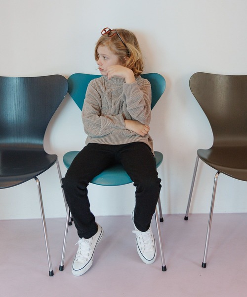 GLOBAL WORK（グローバルワーク）の「洗えるモールケーブルプルオーバー/603740（ニット/セーター・キッズ・ブラウン/グリーン/アイボリー/グレイッシュベージュ/サックスブルー/ブルー系その他6・130cm/140cm/150cm/160cm）」の14枚目の写真