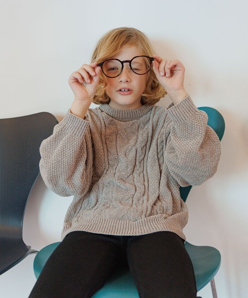 GLOBAL WORK（グローバルワーク）の「洗えるモールケーブルプルオーバー/603740（ニット/セーター・キッズ・ブラウン/グリーン/アイボリー/グレイッシュベージュ/サックスブルー/ブルー系その他6・130cm/140cm/150cm/160cm）」の16枚目の写真