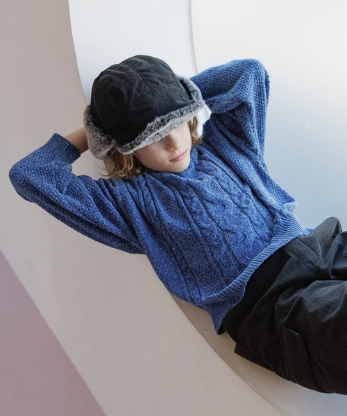 GLOBAL WORK（グローバルワーク）の「洗えるモールケーブルプルオーバー/603740（ニット/セーター・キッズ・ブラウン/グリーン/アイボリー/グレイッシュベージュ/サックスブルー/ブルー系その他6・130cm/140cm/150cm/160cm）」の22枚目の写真