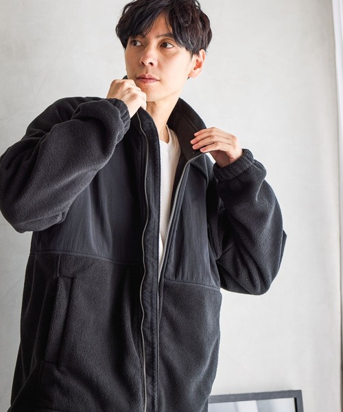 GLOBAL WORK（グローバルワーク）の「クリーンボアブルゾン/607881（ブルゾン・メンズ・ブラック/ホワイト・SMALL/LARGE/X-LARGE/MEDIUM）」の8枚目の写真