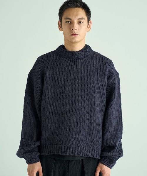 VICTIM（ヴィクティム）の「VICTIM ヴィクティム / LOW GAUGE KNIT ローゲージウールニット セーター / VTM-25-K-102（ニット/セーター・メンズ・ネイビー/ブラック/グレー・1/2）」の3枚目の写真
