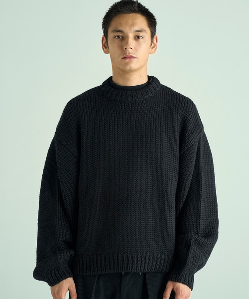 VICTIM（ヴィクティム）の「VICTIM ヴィクティム / LOW GAUGE KNIT ローゲージウールニット セーター / VTM-25-K-102（ニット/セーター・メンズ・ネイビー/ブラック/グレー・1/2）」の2枚目の写真