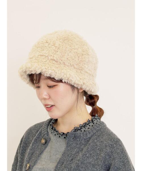 Samansa Mos2（サマンサ モスモス）の「【消臭効果/2WAY】リボン付ボアハット（ハット・レディース・ブラウン/ベージュ・F）」の3枚目の写真