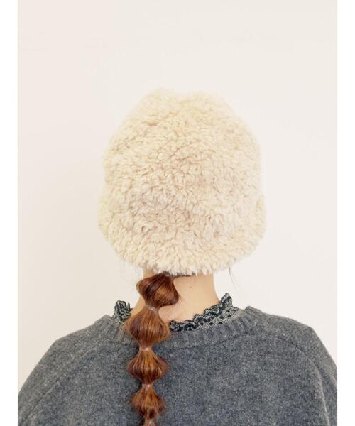 Samansa Mos2（サマンサ モスモス）の「【消臭効果/2WAY】リボン付ボアハット（ハット・レディース・ブラウン/ベージュ・F）」の4枚目の写真