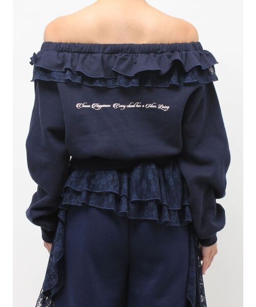 jouetie（ジュエティ）の「レースドッキングオフショルプルオーバー【セットアップ対応】（スウェット・レディース・グレー/ブラック/ネイビー・MEDIUM）」の21枚目の写真