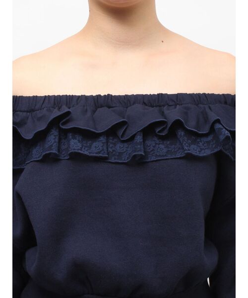 jouetie（ジュエティ）の「レースドッキングオフショルプルオーバー【セットアップ対応】（スウェット・レディース・グレー/ブラック/ネイビー・MEDIUM）」の22枚目の写真