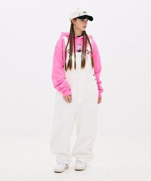 BSRABBIT（ビエスラビット）の「カーペンター ルーズフィット デニムオーバーオール ホワイト（サロペット/オーバーオール）」