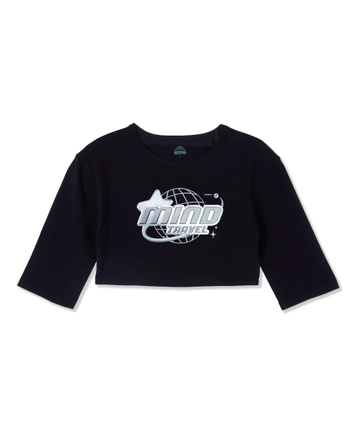 ASTRAL PROJECTION(アストラルプロジェクション)の「マインドトラベル スーピマ スパン 5部袖 ショートクロップTシャツ_ブラック(Tシャツ/カットソー・レディース・その他・FREE)」の2枚目の写真