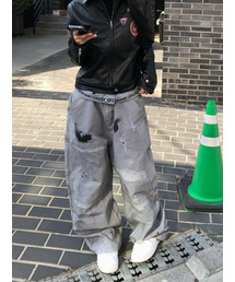 STEEPC（スティップ）の「サンライズ グランジウォッシング グレー ブルー ワークパンツ（その他パンツ）」