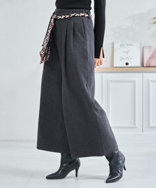 MISCH MASCH（ミッシュマッシュ）の「ZOZO限定 レオパード柄リボンセットタックワイドパンツ（その他パンツ・レディース・グレー/ブラウン・M/S）」の3枚目の写真