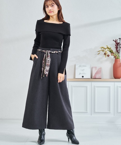 MISCH MASCH（ミッシュマッシュ）の「ZOZO限定 レオパード柄リボンセットタックワイドパンツ（その他パンツ・レディース・グレー/ブラウン・M/S）」の20枚目の写真