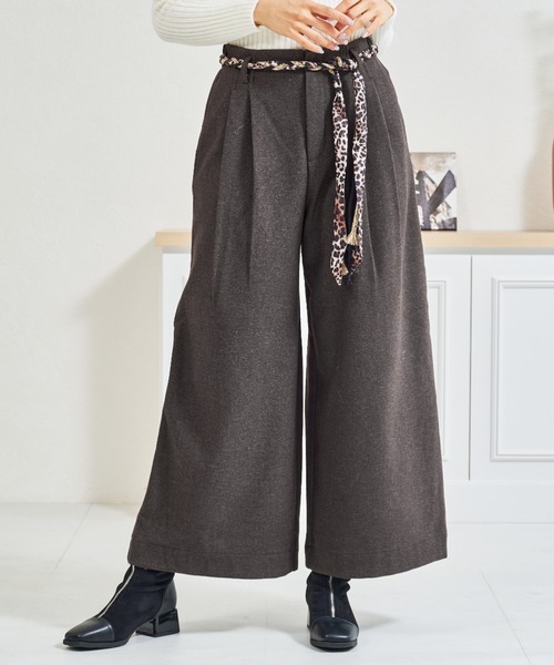 MISCH MASCH（ミッシュマッシュ）の「ZOZO限定 レオパード柄リボンセットタックワイドパンツ（その他パンツ・レディース・グレー/ブラウン・M/S）」の13枚目の写真