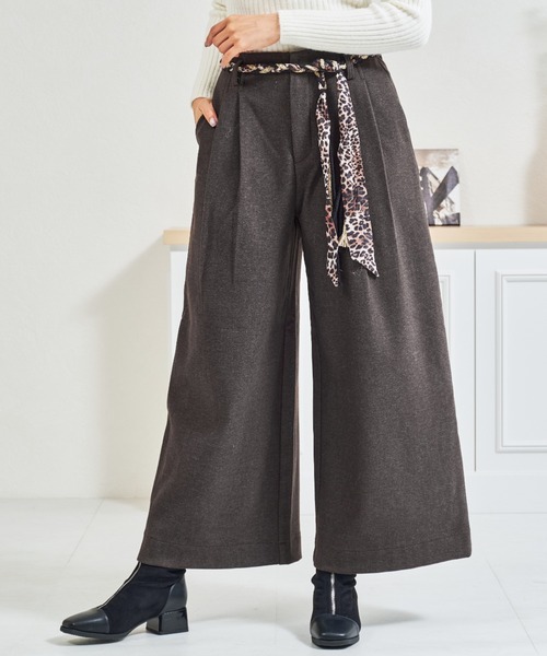 MISCH MASCH（ミッシュマッシュ）の「ZOZO限定 レオパード柄リボンセットタックワイドパンツ（その他パンツ・レディース・グレー/ブラウン・M/S）」の16枚目の写真