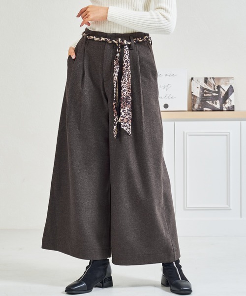 MISCH MASCH（ミッシュマッシュ）の「ZOZO限定 レオパード柄リボンセットタックワイドパンツ（その他パンツ・レディース・グレー/ブラウン・M/S）」の19枚目の写真