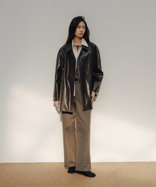 BLANKROOM HER(ブランクルームウーマン)の「ARTIFICIAL LEATHER ハーフコート_チョコレート(トレンチコート・レディース・その他・1/0)」の2枚目の写真