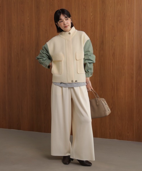 Bou Jeloud（ブージュルード）の「デニムコンビジャケット（デニムジャケット・レディース・ブラック/ブラウン/オフホワイト・FREE）」の4枚目の写真