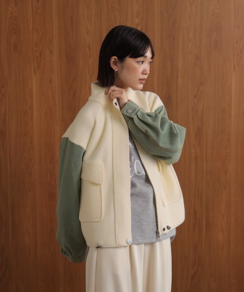 Bou Jeloud（ブージュルード）の「デニムコンビジャケット（デニムジャケット・レディース・ブラック/ブラウン/オフホワイト・FREE）」の6枚目の写真