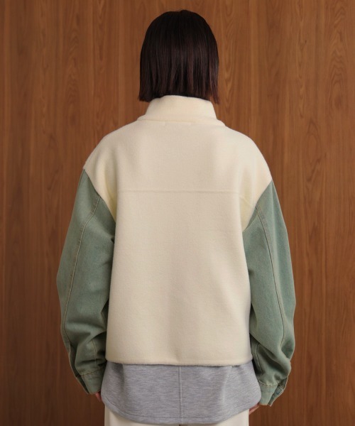 Bou Jeloud（ブージュルード）の「デニムコンビジャケット（デニムジャケット・レディース・ブラック/ブラウン/オフホワイト・FREE）」の14枚目の写真