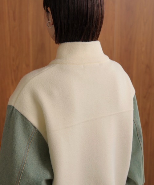 Bou Jeloud（ブージュルード）の「デニムコンビジャケット（デニムジャケット・レディース・ブラック/ブラウン/オフホワイト・FREE）」の19枚目の写真