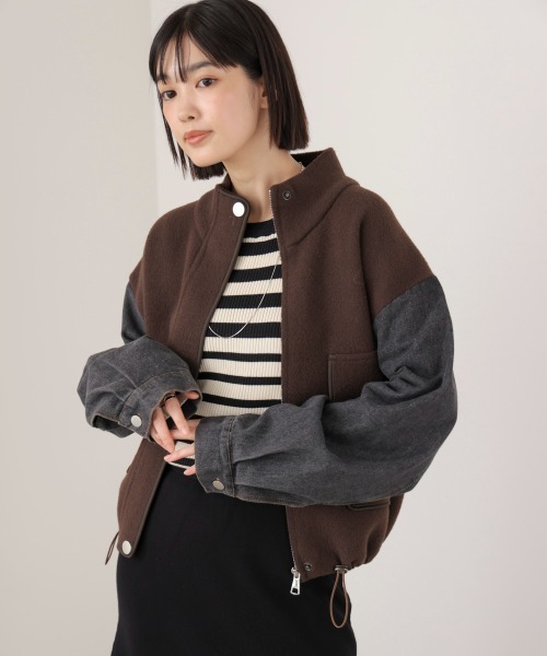 Bou Jeloud（ブージュルード）の「デニムコンビジャケット（デニムジャケット・レディース・ブラック/ブラウン/オフホワイト・FREE）」の21枚目の写真