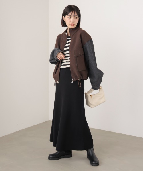 Bou Jeloud（ブージュルード）の「デニムコンビジャケット（デニムジャケット・レディース・ブラック/ブラウン/オフホワイト・FREE）」の22枚目の写真