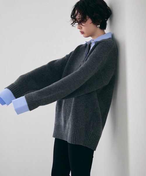 Trish（トリッシュ）の「シャツドッキングプルオーバー（シャツ/ブラウス・レディース・チャコールグレー/ブラウン/ベージュ・MEDIUM）」の11枚目の写真