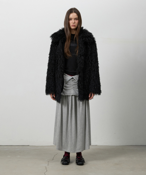 THREE TO EIGHTY(スリートゥエイティー)の「FLUFFY FAUX-FUR JACKET BLACK(ムートンコート・レディース・その他・FREE)」の1枚目の写真