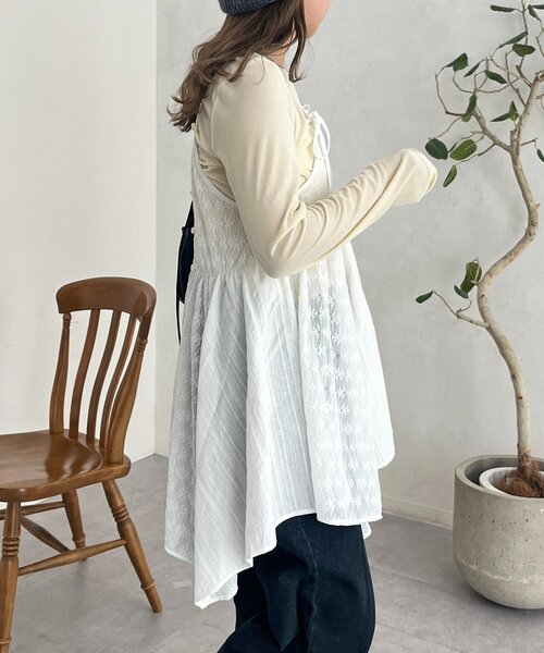 CPCM（シーピーシーエム）の「2WAYイレヘムキャミチュニック（シャツ/ブラウス・レディース・ホワイト/ホワイト系その他/ブラック/ブラック系その他・FREE）」の22枚目の写真