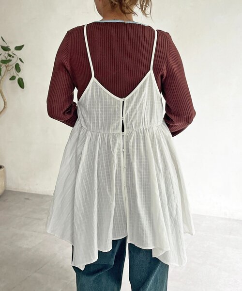 CPCM（シーピーシーエム）の「2WAYイレヘムキャミチュニック（シャツ/ブラウス・レディース・ホワイト/ホワイト系その他/ブラック/ブラック系その他・FREE）」の13枚目の写真